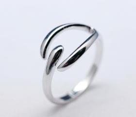 Simple Wishbone ring in Silver-Adjustable Ring