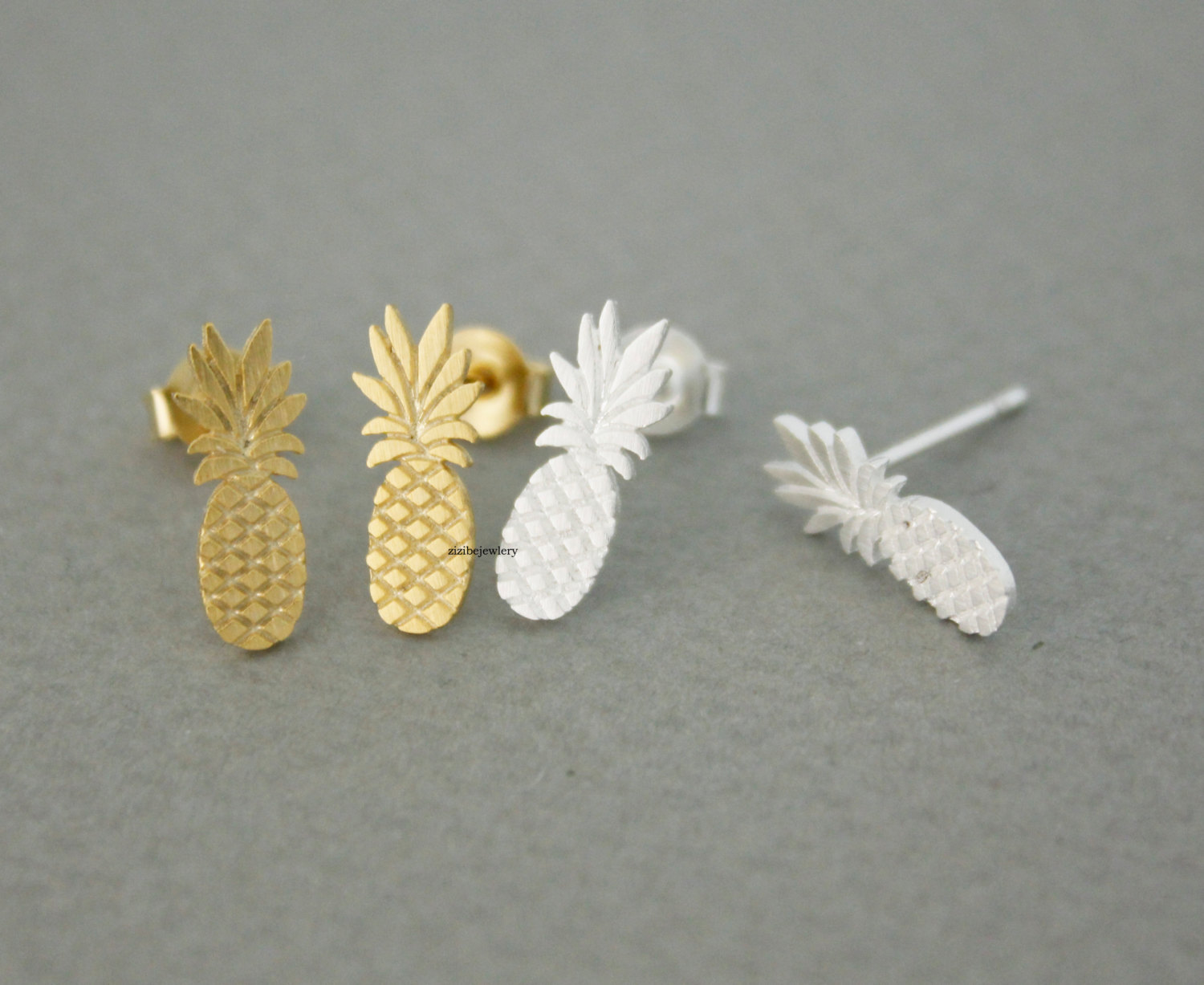 Cute Pineapple Stud Earrings In 2 Colors, E0662G on Luulla